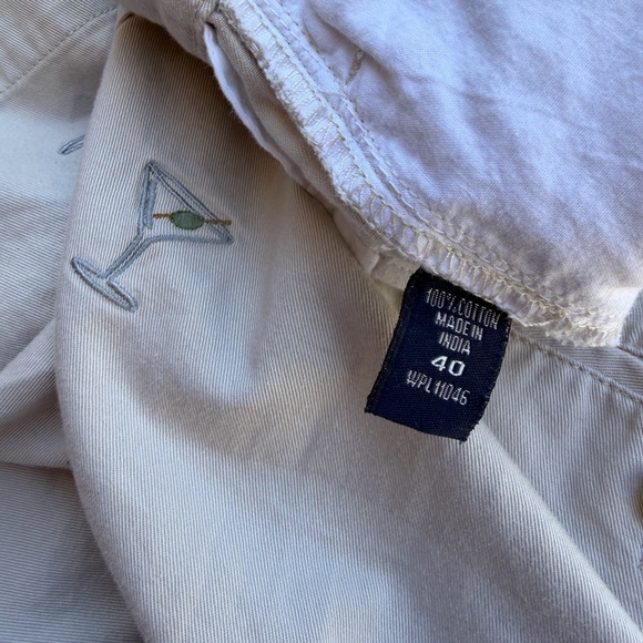 T. Harris London Men’s Sz 40 Beige Cocktail Martini All Over Embroidery Short B1 - Picture 5 of 7